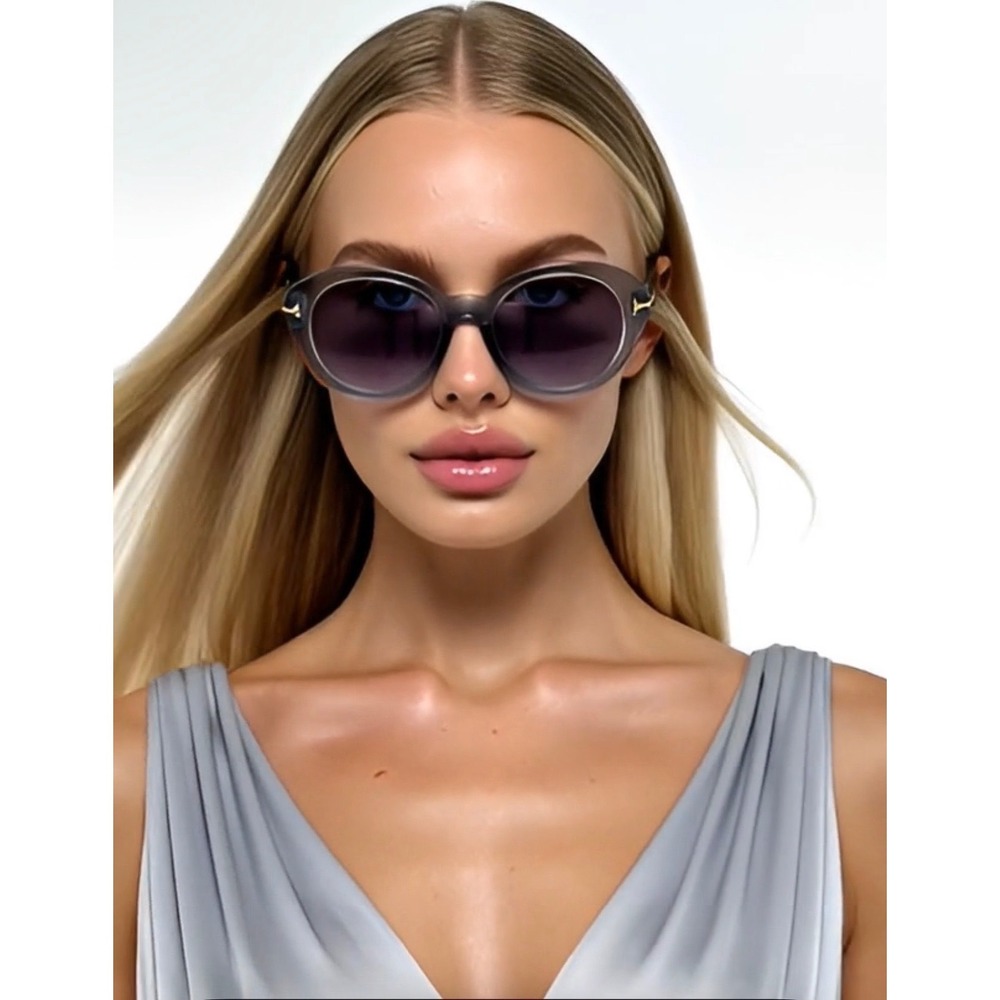 Womens Oversized Oval Sunglasses Grey Translucent Frame Large Big Eyewear Lentes